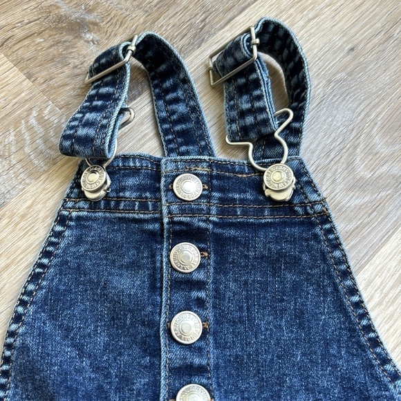 7 For All Mankind Infant Girls Denim Overall Dress Size 12M - Picture 6 of 12